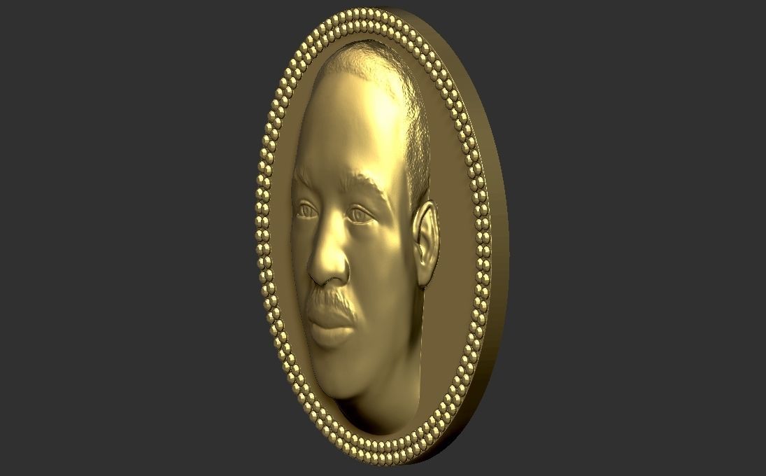 Martin Luther King medallion pendant 3D printing ready stl obj 3D print model_11