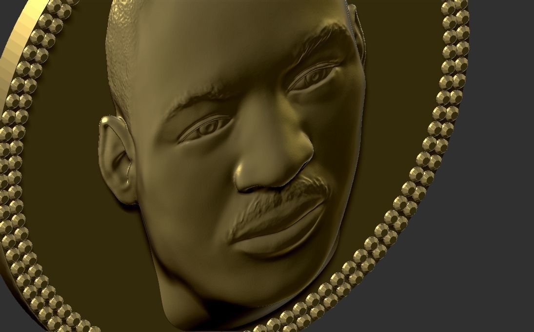 Martin Luther King medallion pendant 3D printing ready stl obj 3D print model_19
