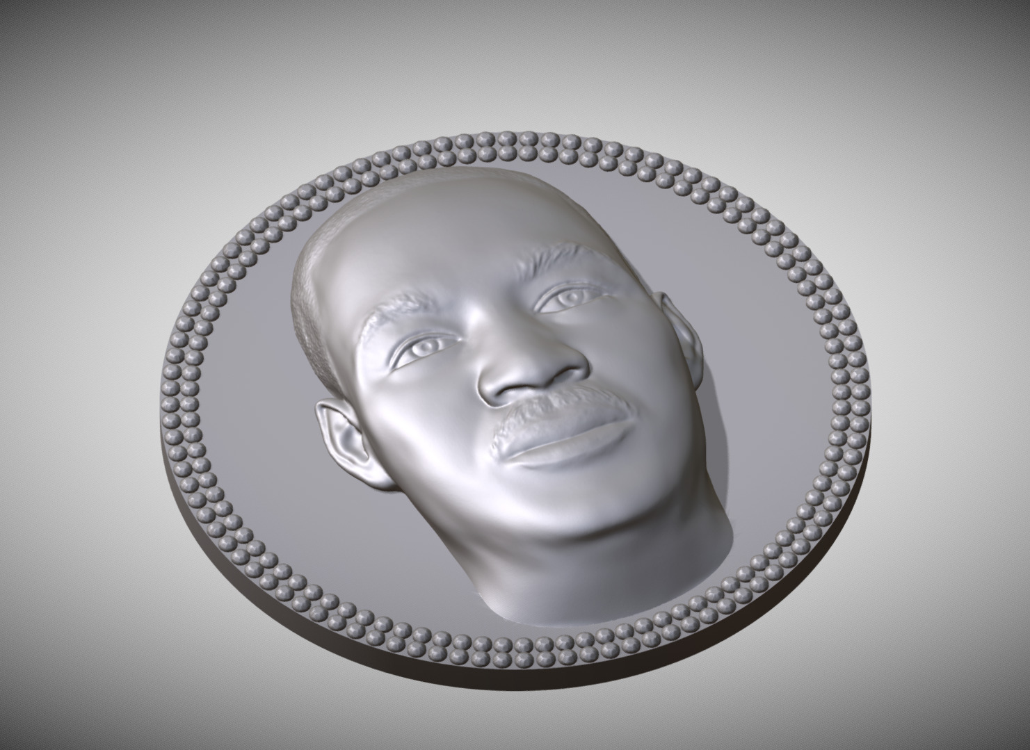 Martin Luther King medallion pendant 3D printing ready stl obj 3D print model_1