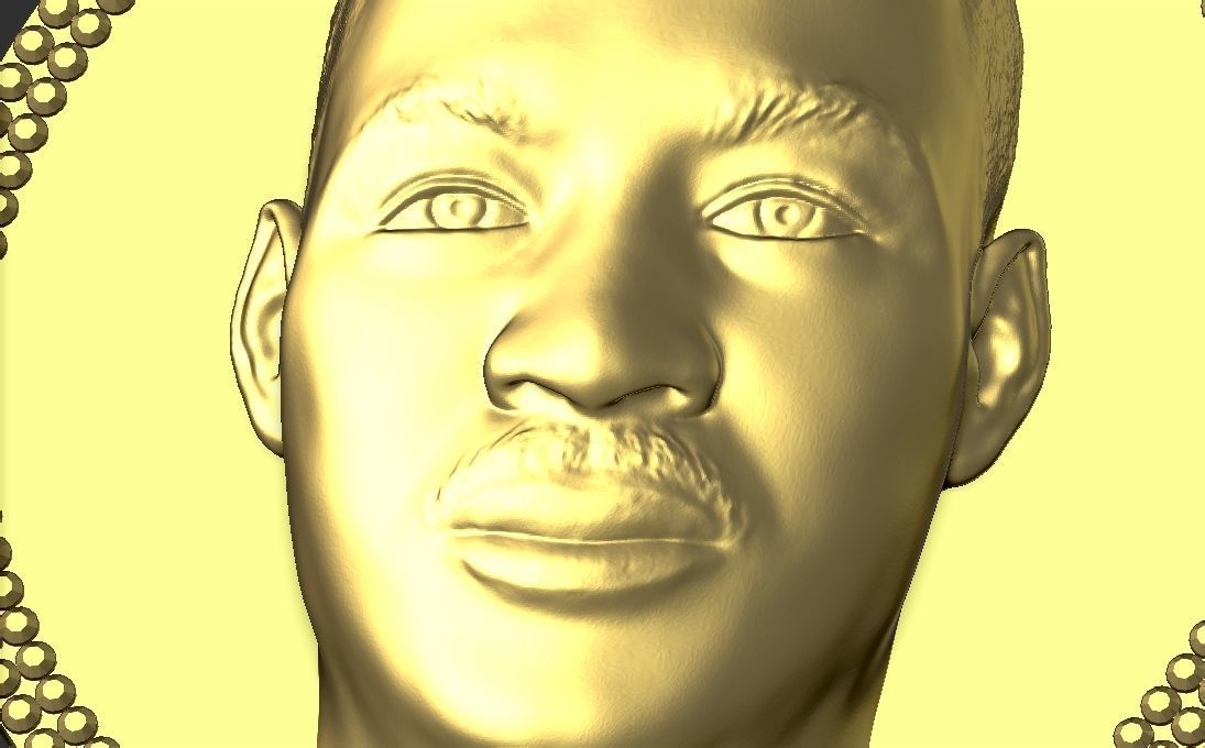Martin Luther King medallion pendant 3D printing ready stl obj 3D print model_17