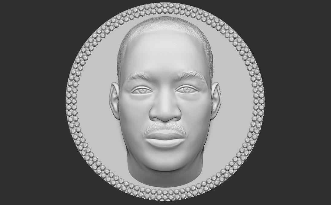 Martin Luther King medallion pendant 3D printing ready stl obj 3D print model_23