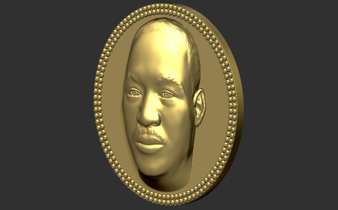 Martin Luther King medallion pendant 3D printing ready stl obj 3D print model_10