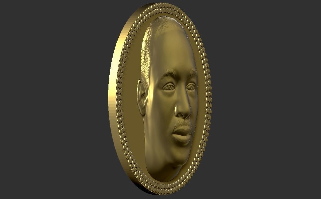 Martin Luther King medallion pendant 3D printing ready stl obj 3D print model_8