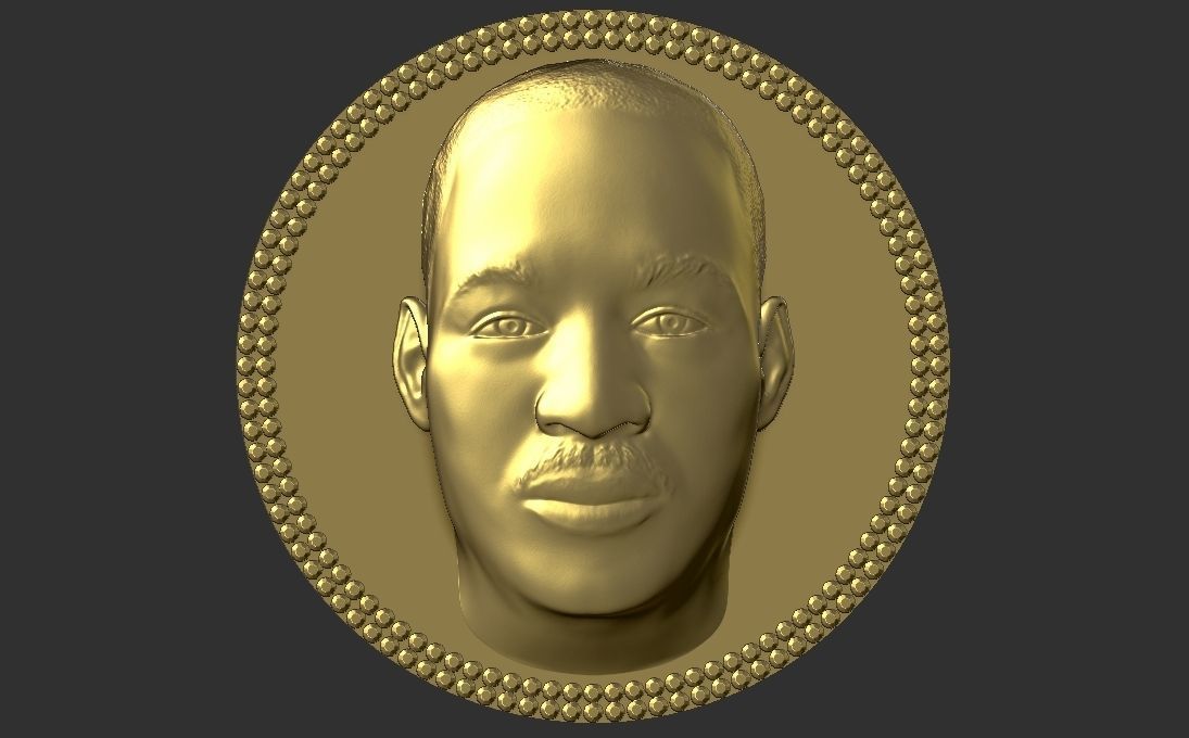Martin Luther King medallion pendant 3D printing ready stl obj 3D print model_4