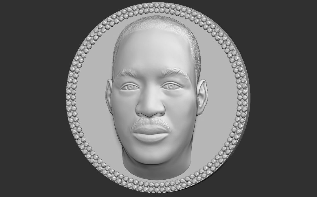 Martin Luther King medallion pendant 3D printing ready stl obj 3D print model_24