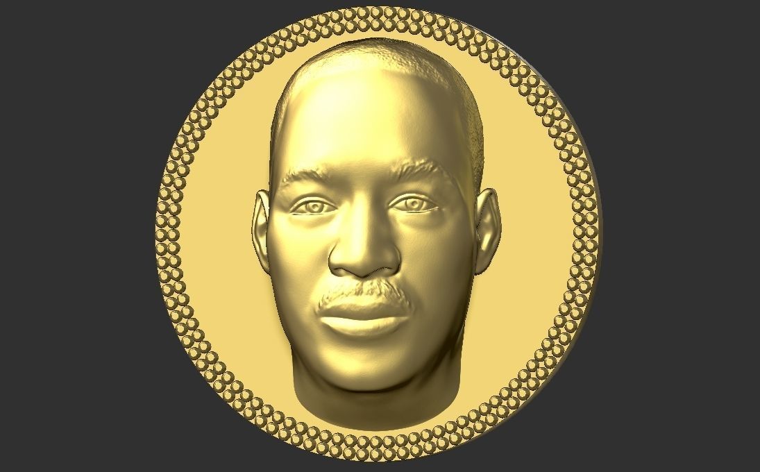 Martin Luther King medallion pendant 3D printing ready stl obj 3D print model_3