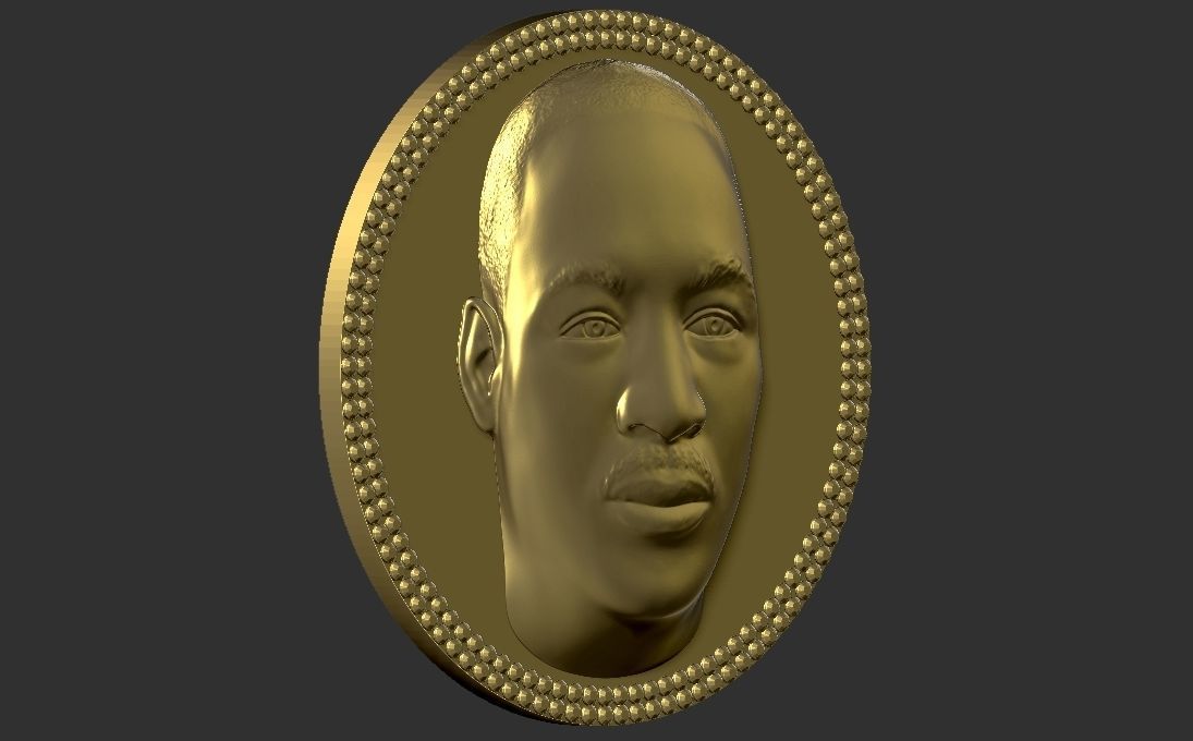 Martin Luther King medallion pendant 3D printing ready stl obj 3D print model_7