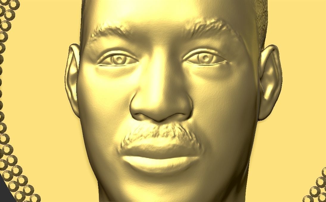 Martin Luther King medallion pendant 3D printing ready stl obj 3D print model_15