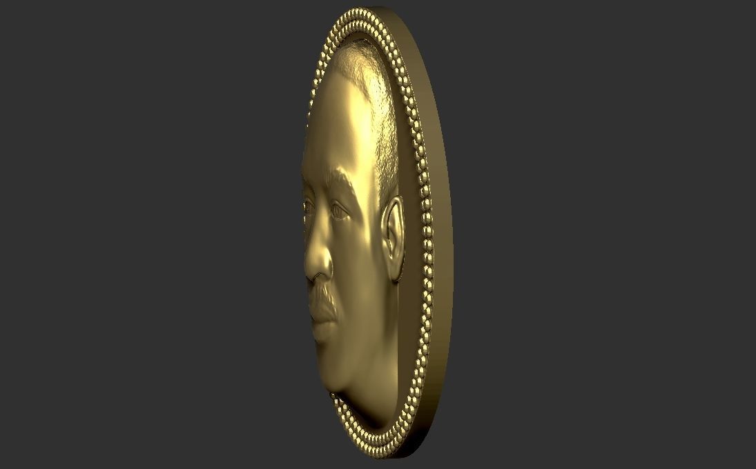 Martin Luther King medallion pendant 3D printing ready stl obj 3D print model_12
