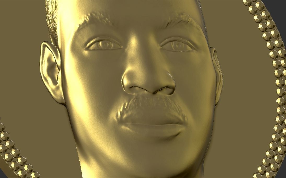Martin Luther King medallion pendant 3D printing ready stl obj 3D print model_18