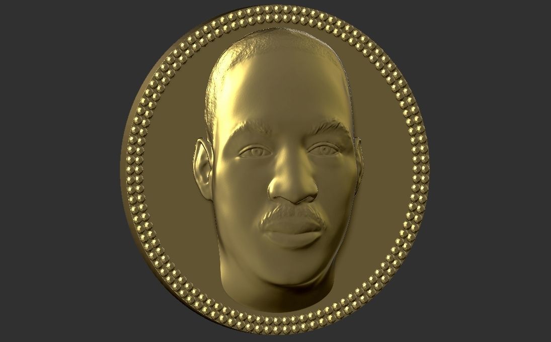 Martin Luther King medallion pendant 3D printing ready stl obj 3D print model_6