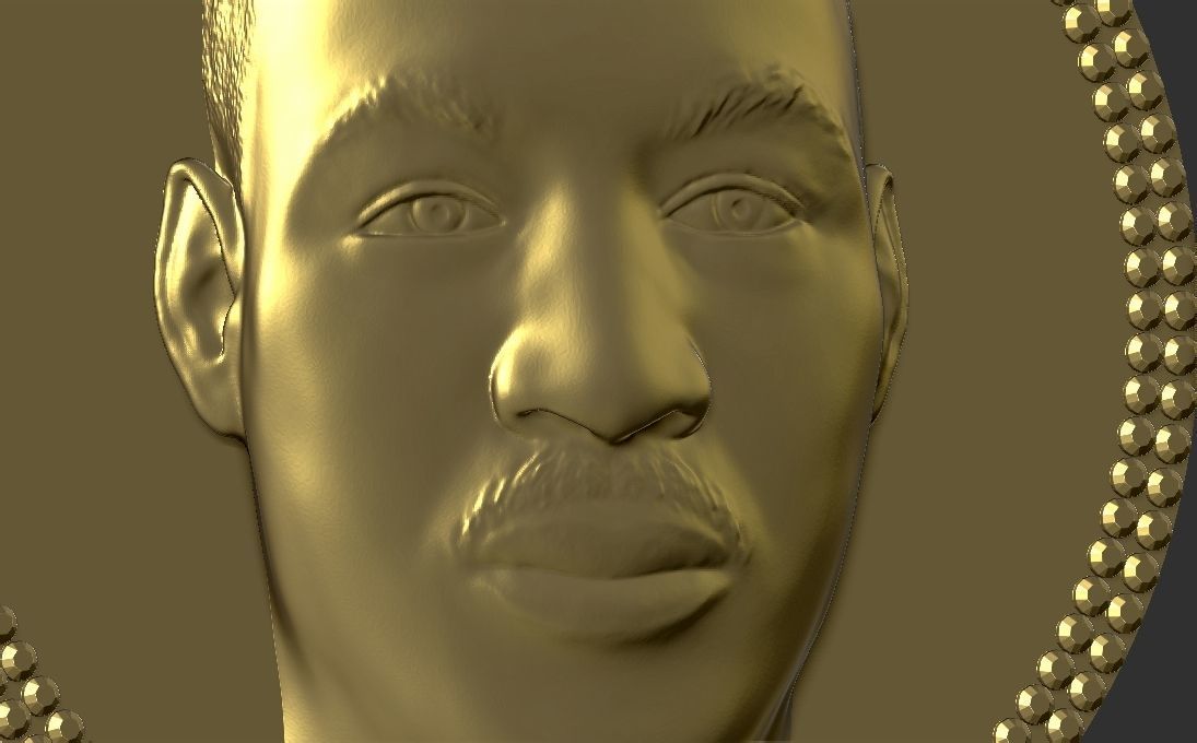 Martin Luther King medallion pendant 3D printing ready stl obj 3D print model_16