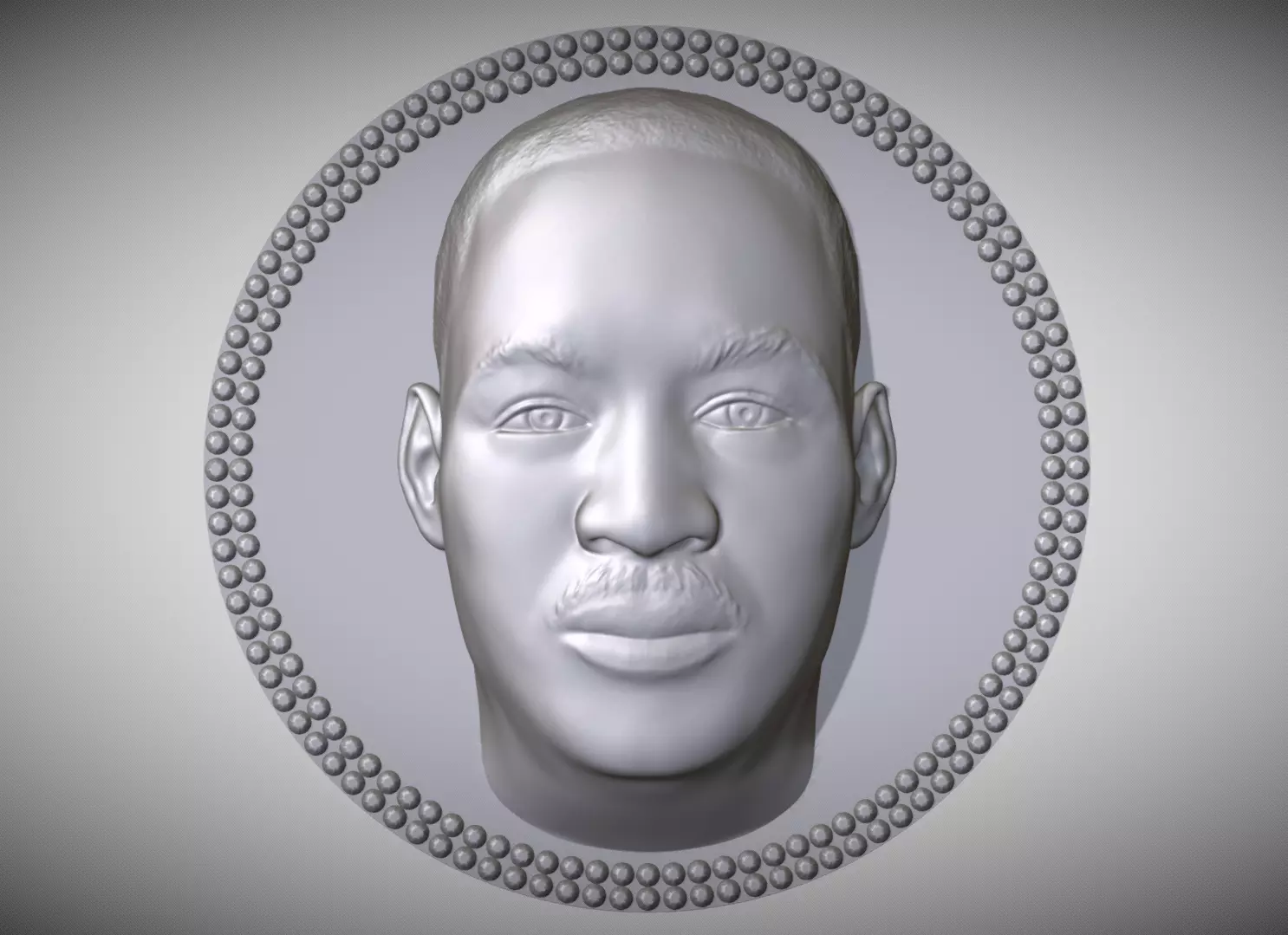 Martin Luther King medallion pendant 3D printing ready stl obj 3D print model_0