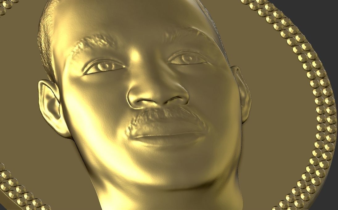 Martin Luther King medallion pendant 3D printing ready stl obj 3D print model_20