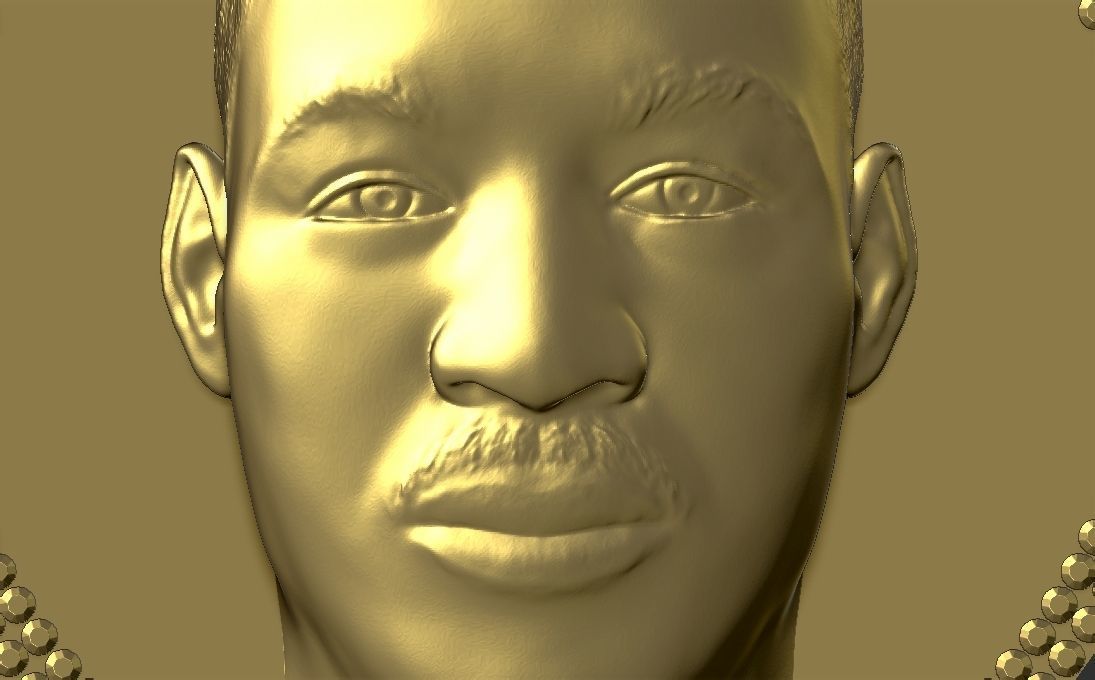 Martin Luther King medallion pendant 3D printing ready stl obj 3D print model_14