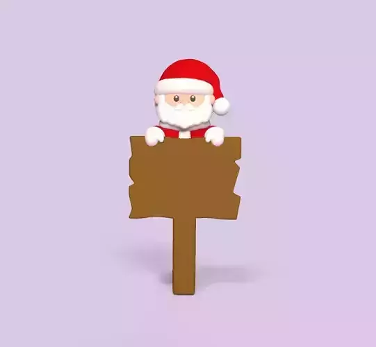 Santa Claus Wooden Sign 3D print model