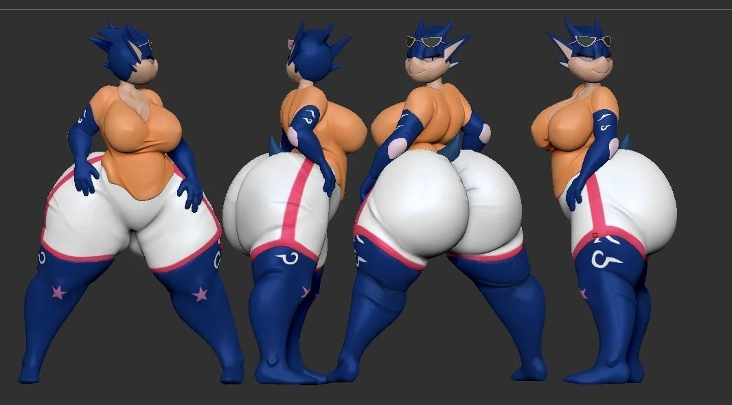 Raijin female character in super smash bros Low-poly 3D model_2