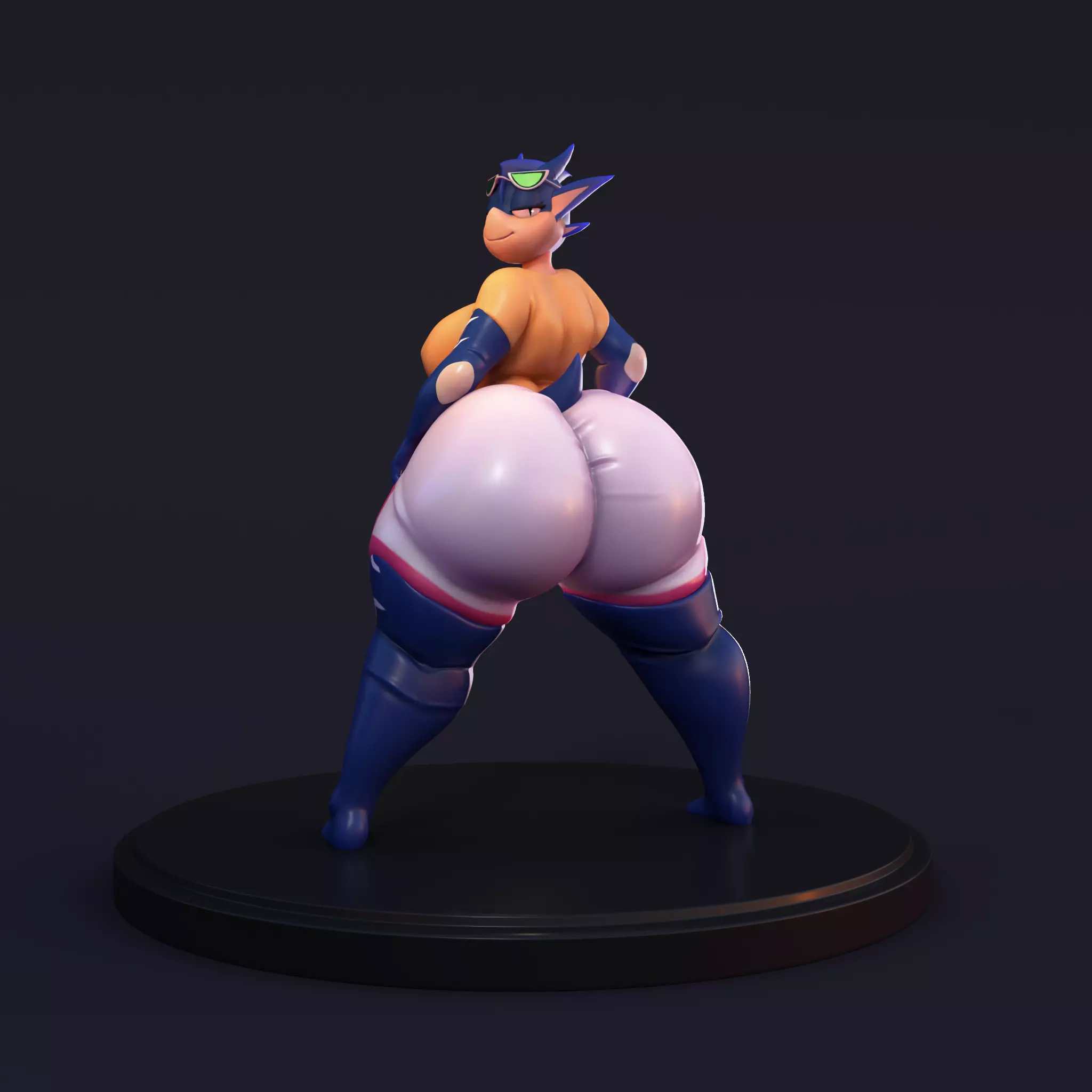 Raijin female character in super smash bros Low-poly 3D model_0