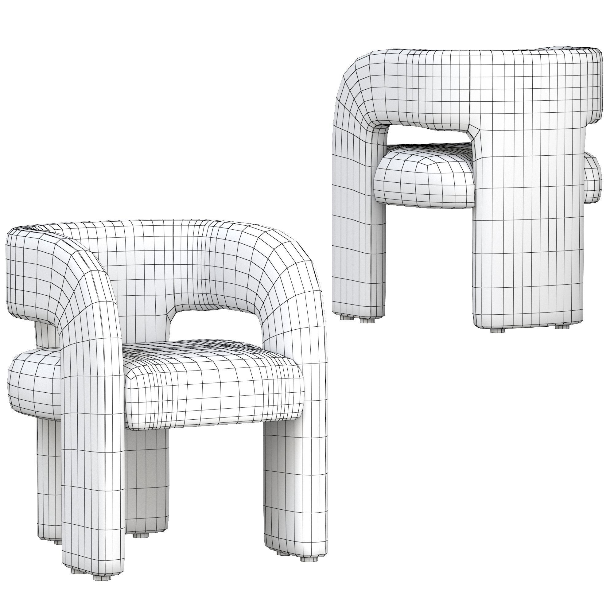 Dining Set 90 3D model_3