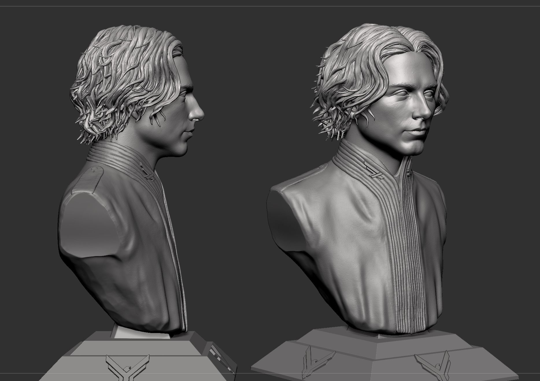 Dune-Paul Atreides-Timothee Chalamet Bust 3D print model_6