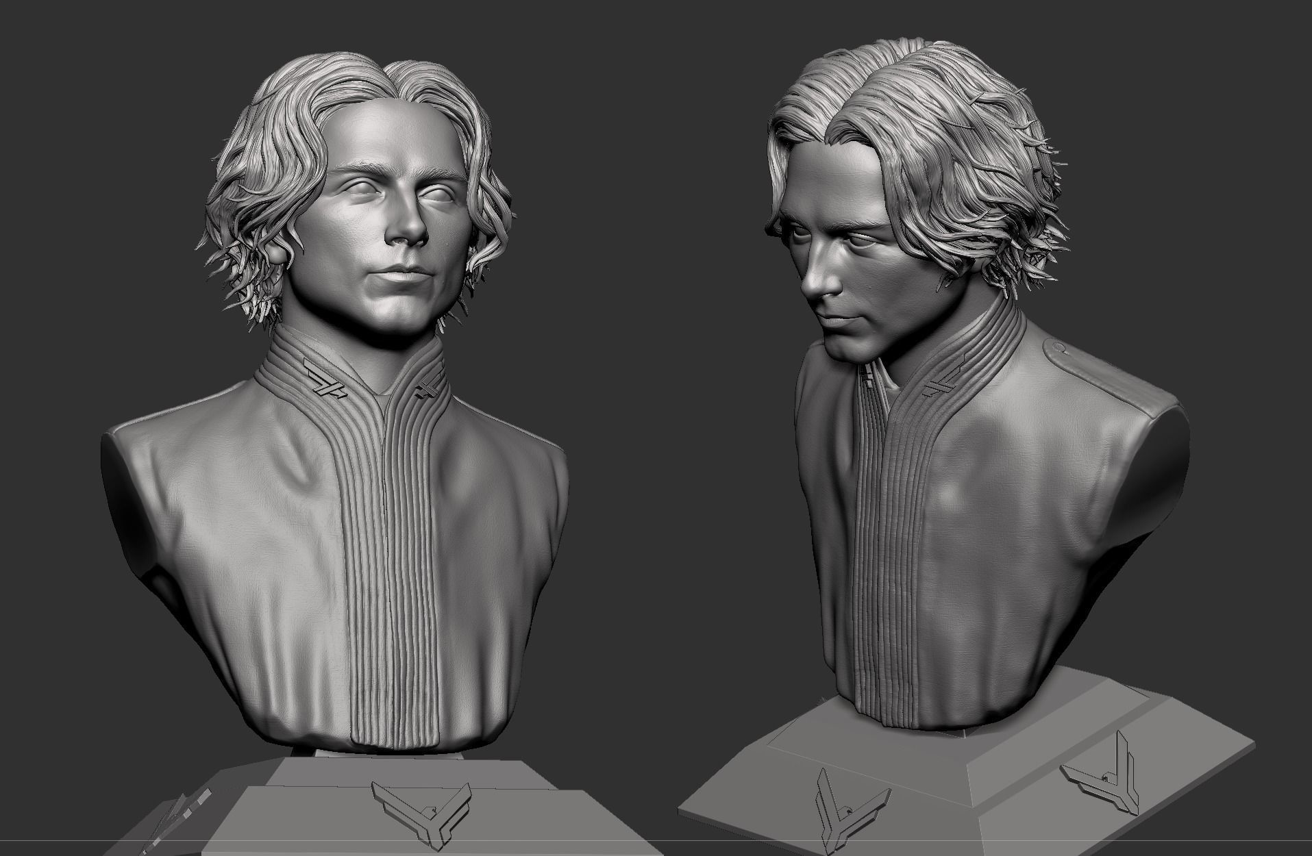 Dune-Paul Atreides-Timothee Chalamet Bust 3D print model_10