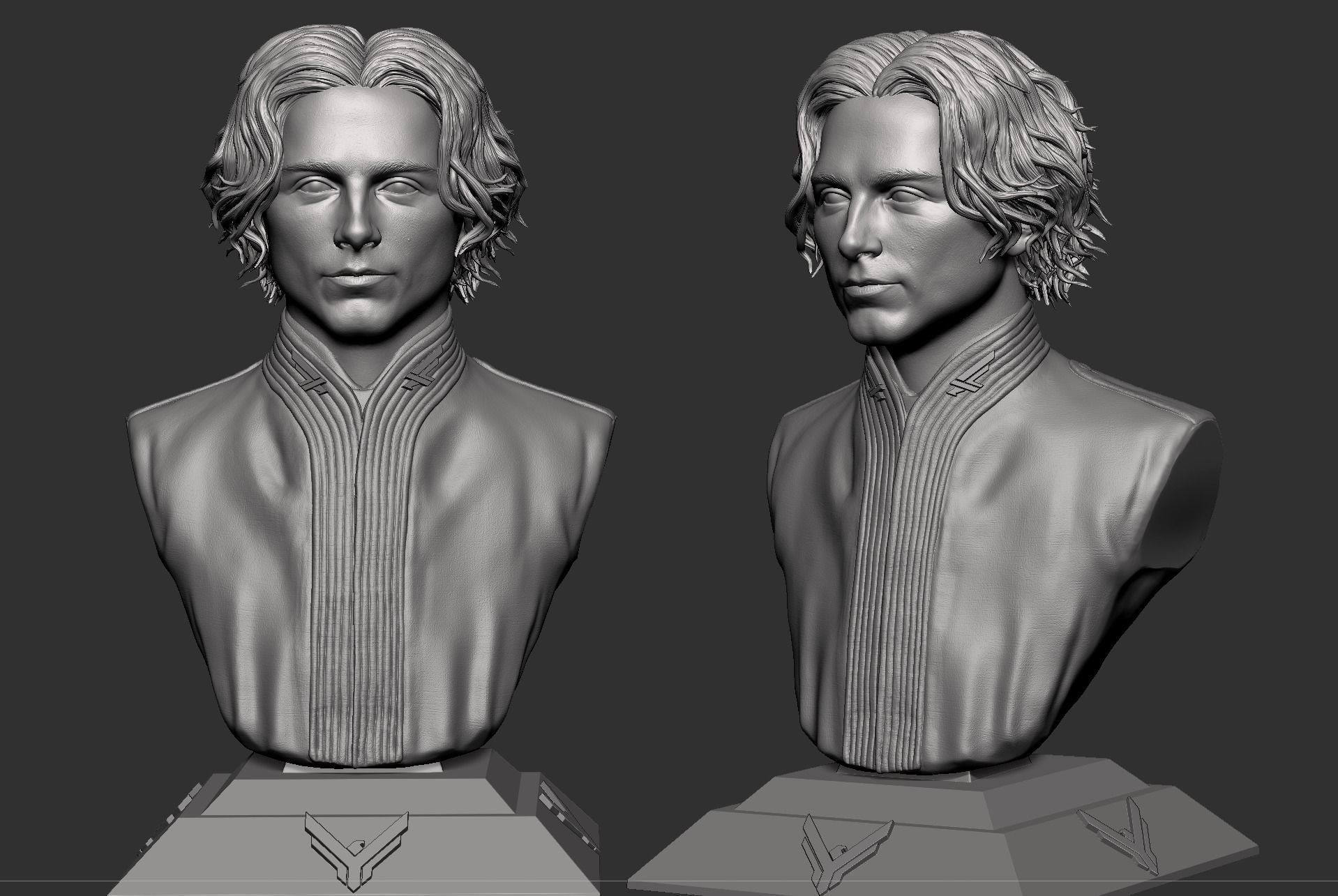 Dune-Paul Atreides-Timothee Chalamet Bust 3D print model_4