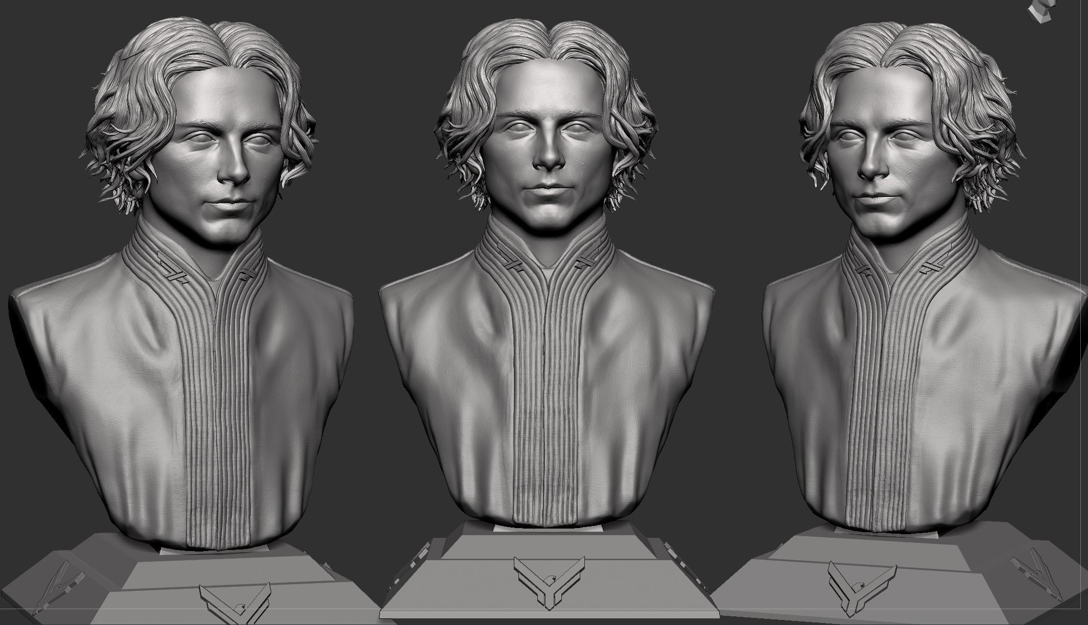Dune-Paul Atreides-Timothee Chalamet Bust 3D print model_7
