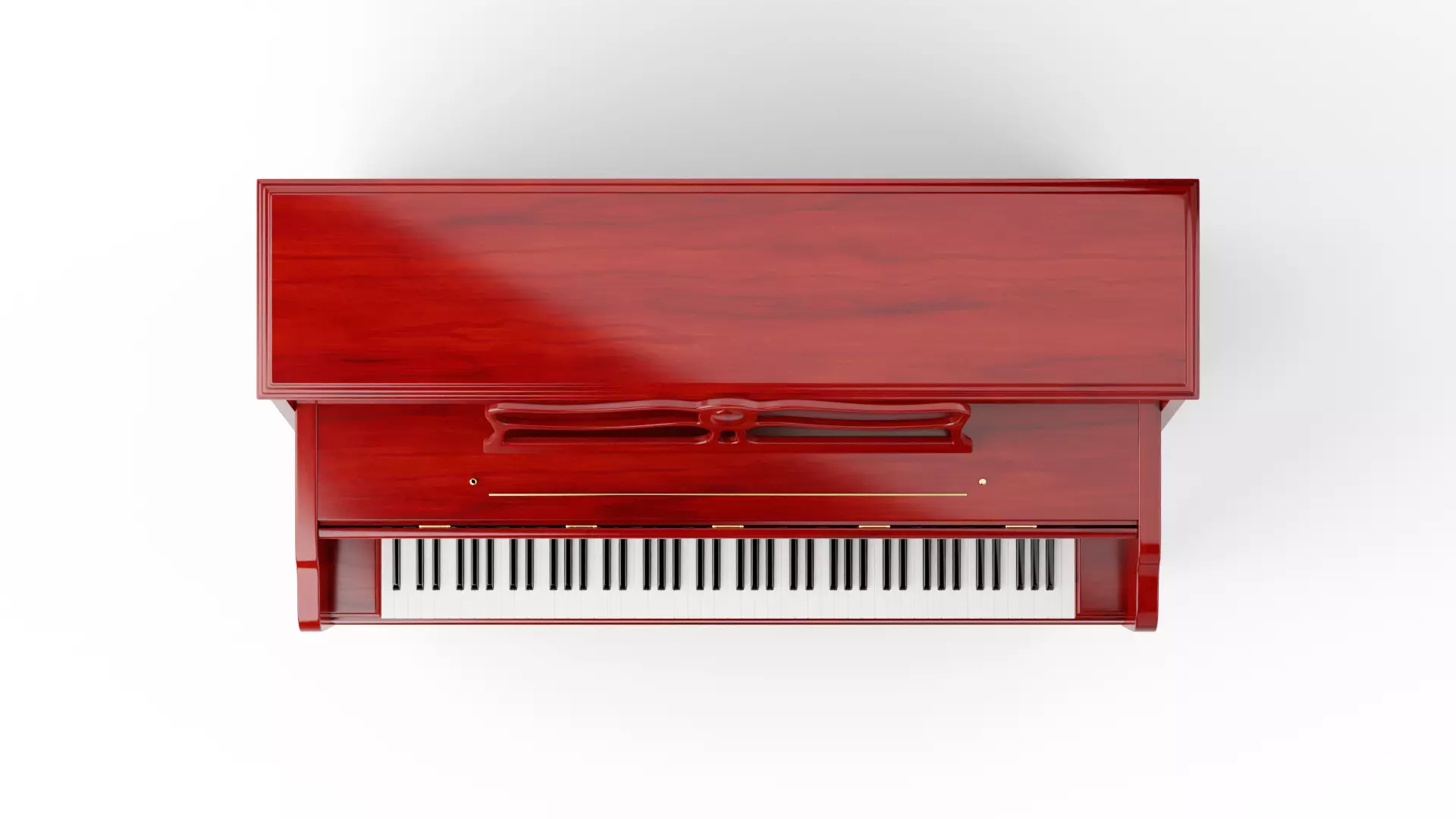 Upright Piano Low-poly 3D model_10