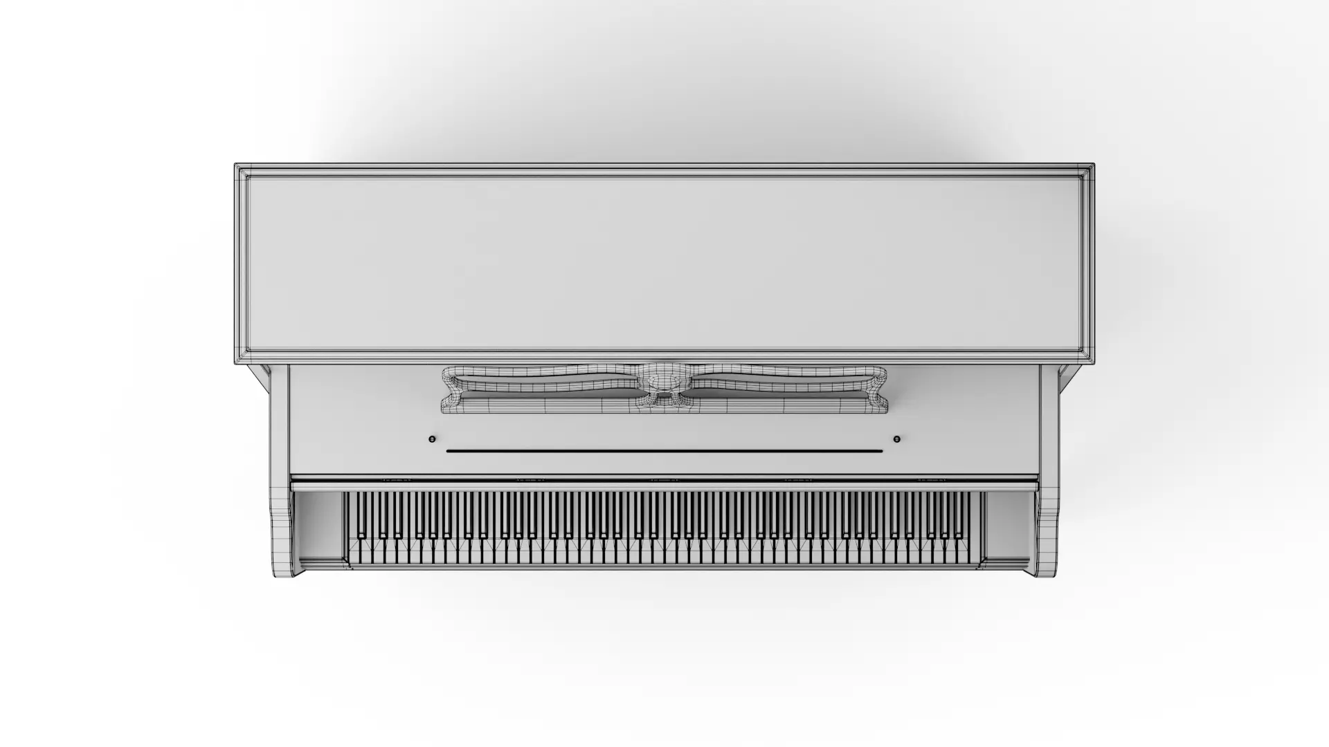 Upright Piano Low-poly 3D model_29