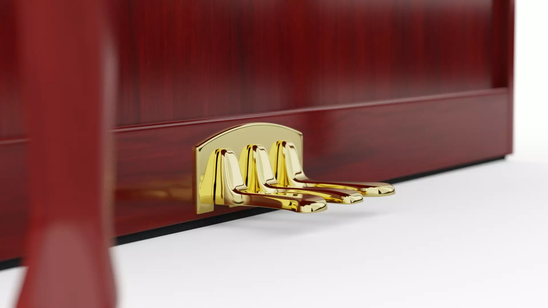 Upright Piano Low-poly 3D model_5