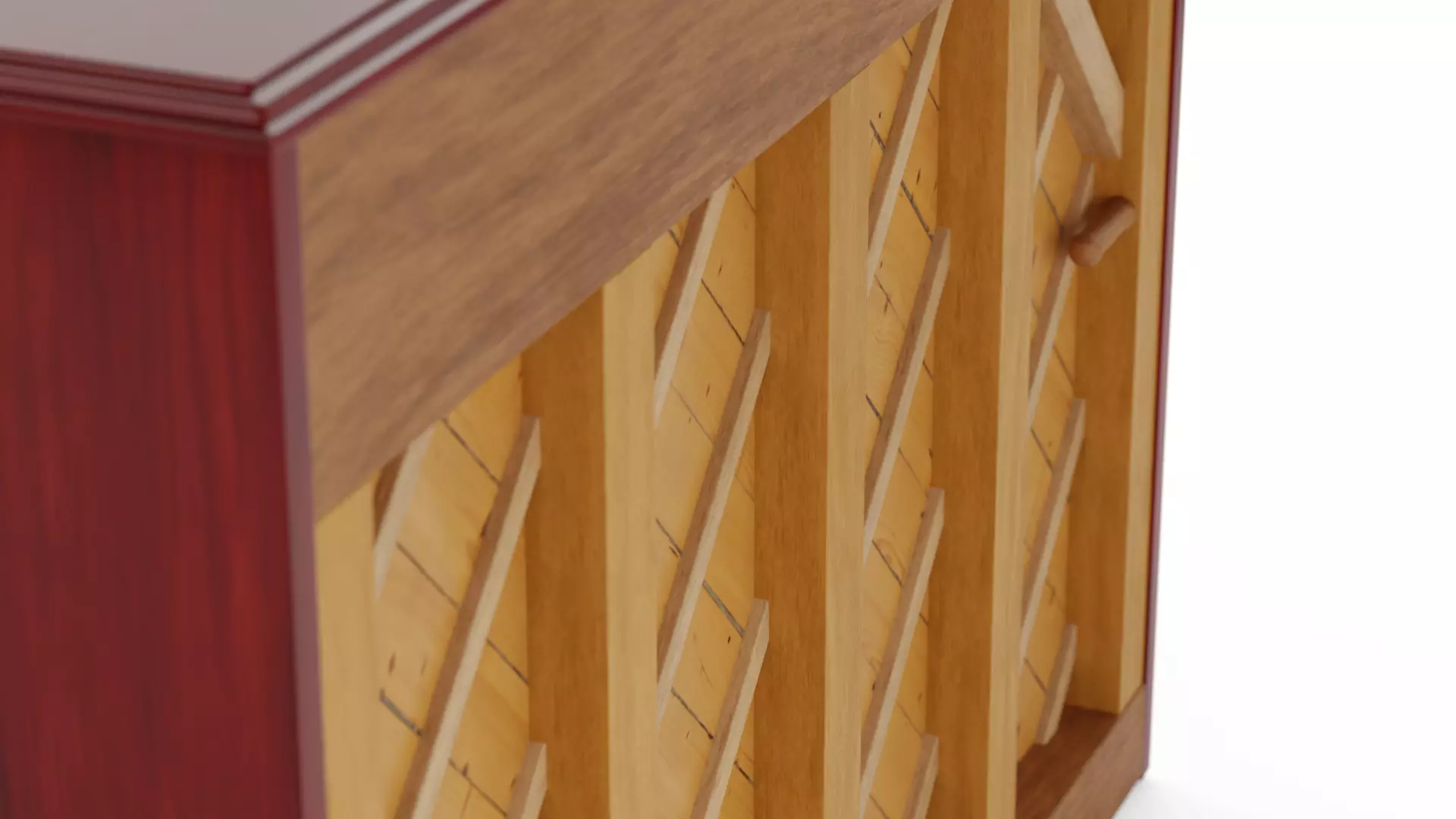 Upright Piano Low-poly 3D model_7