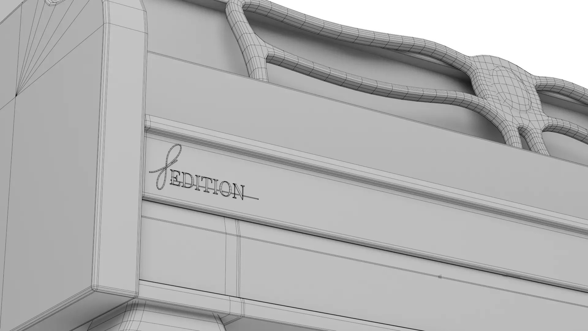 Upright Piano Low-poly 3D model_27
