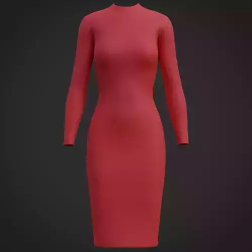 Female sleeve dress Low-poly 3D model Female sleeve dress Low-poly 3D model