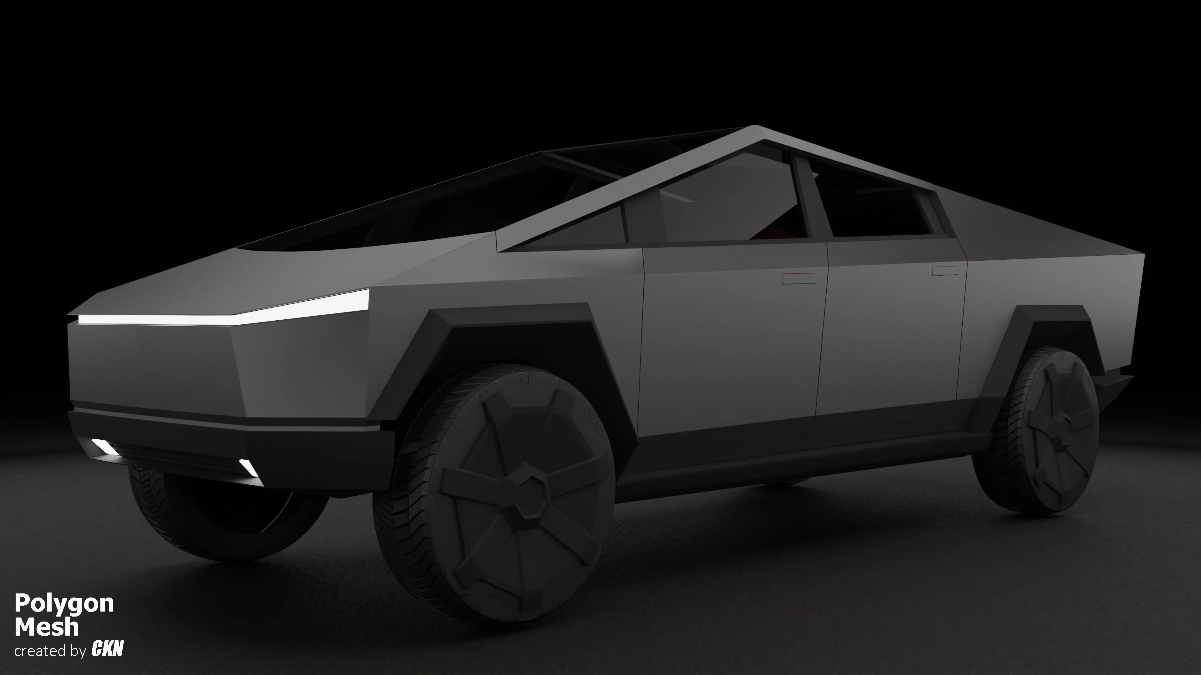 Tesla Cybertruck  Low-poly 3D model_0