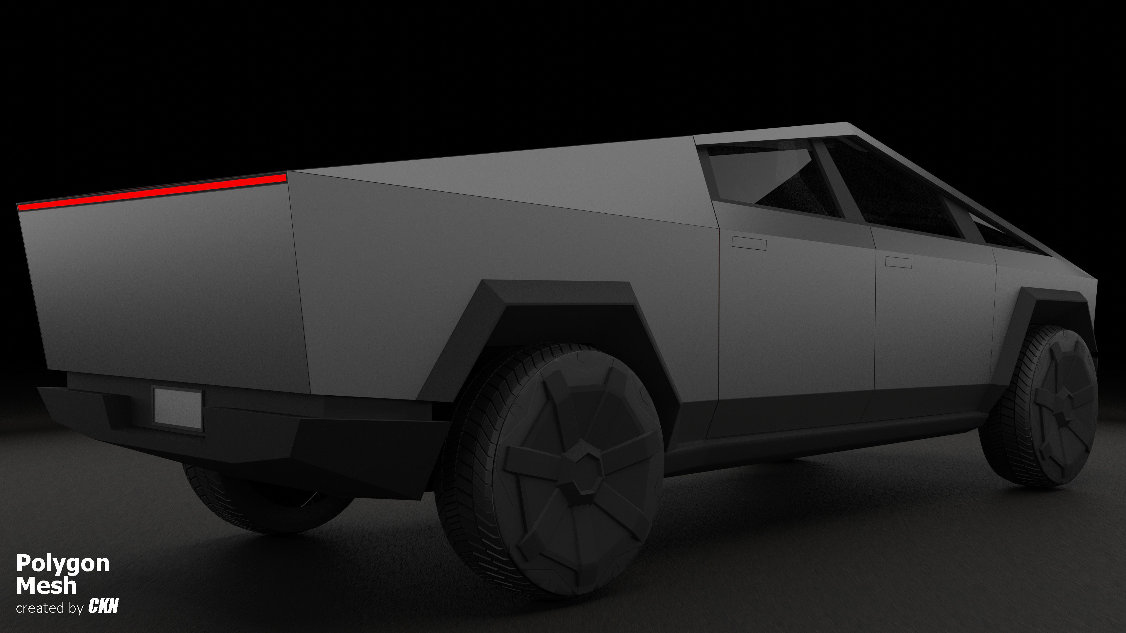 Tesla Cybertruck  Low-poly 3D model_4