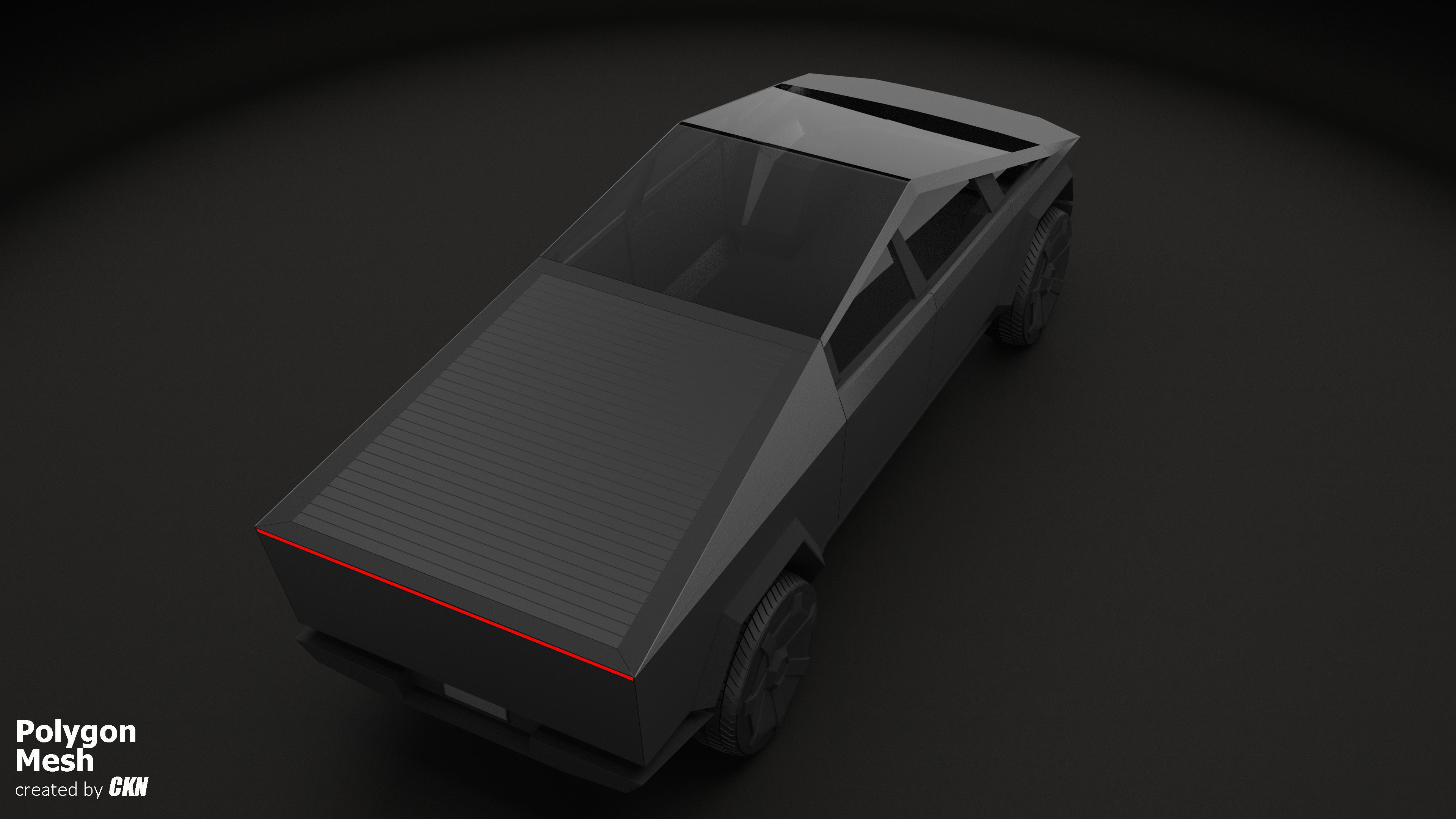 Tesla Cybertruck  Low-poly 3D model_3