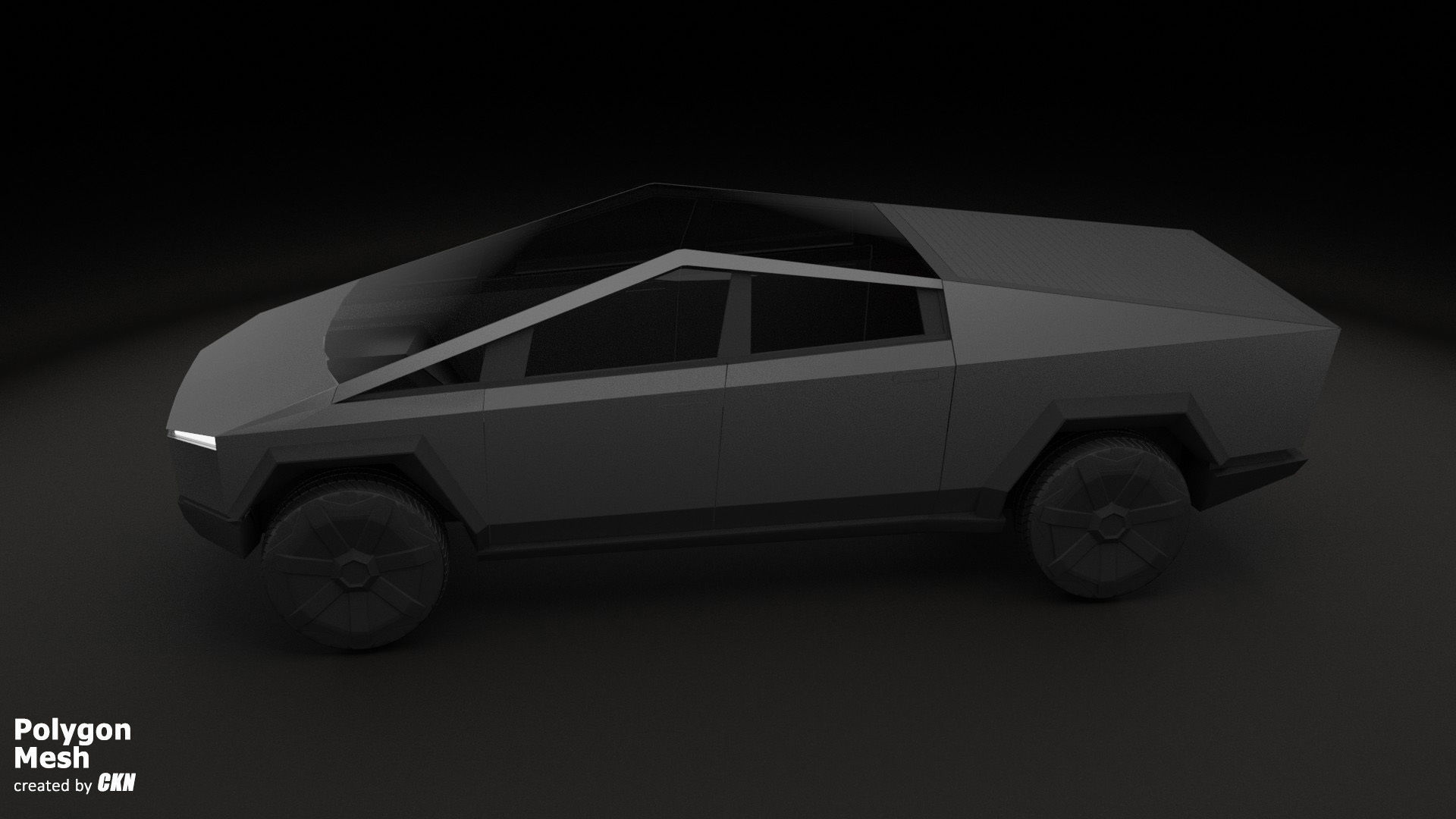 Tesla Cybertruck  Low-poly 3D model_5