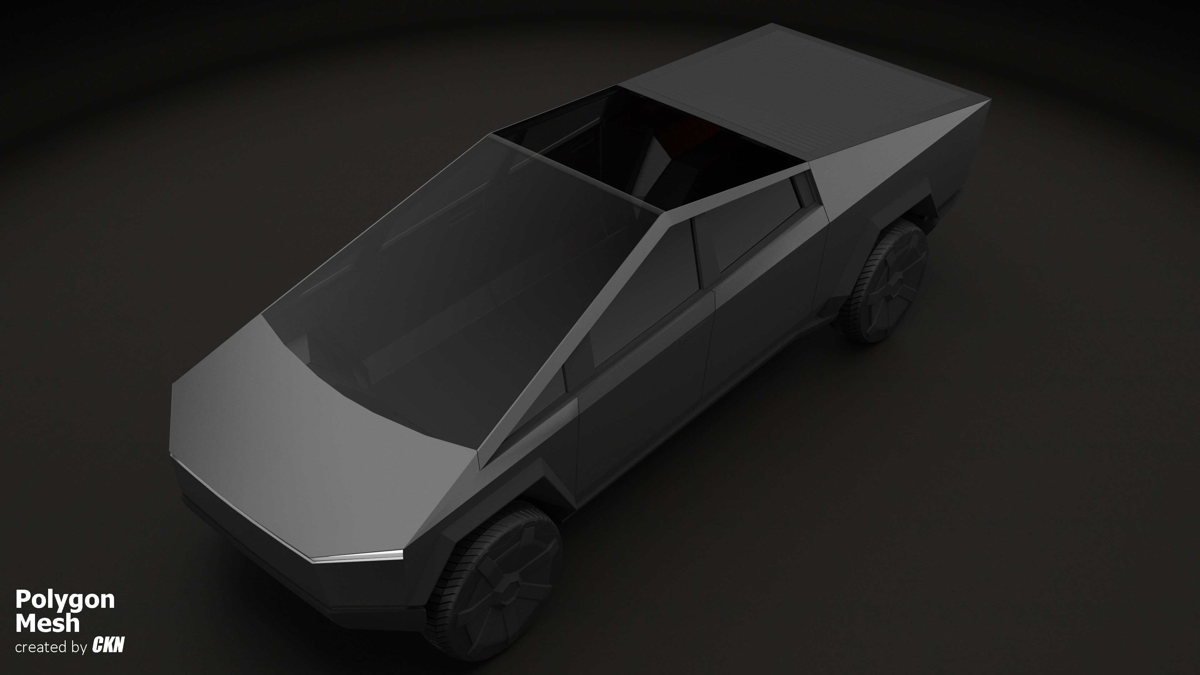 Tesla Cybertruck  Low-poly 3D model_2