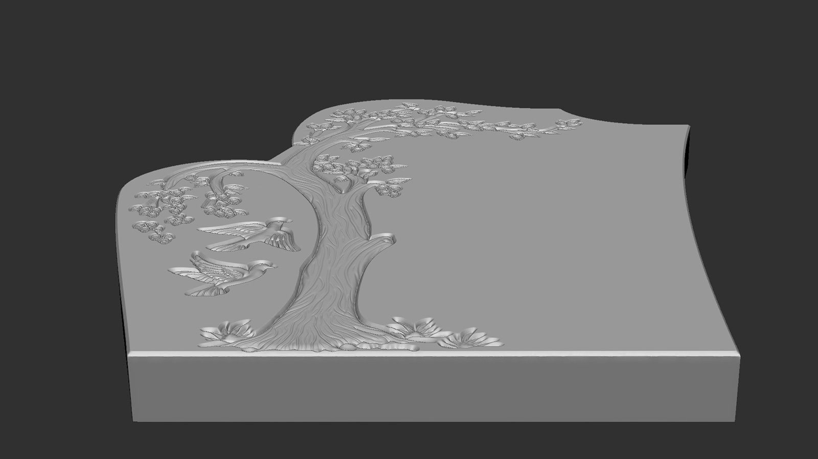 Tree Shaped Tombstone stl for cnc Carving 3D print model_6