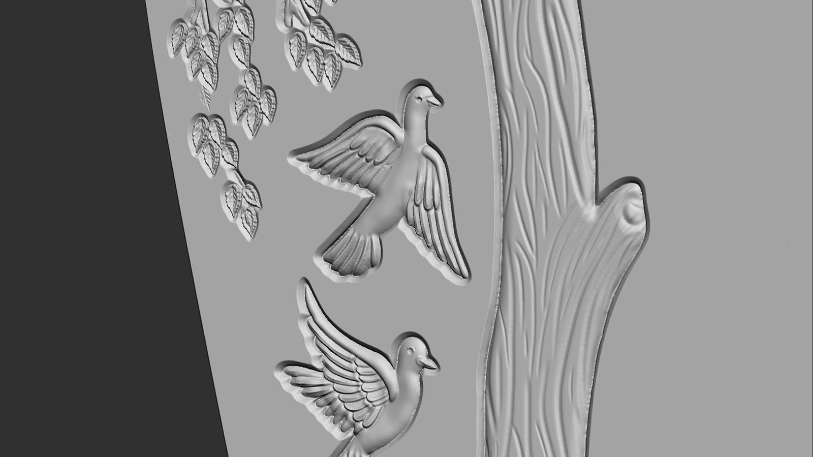 Tree Shaped Tombstone stl for cnc Carving 3D print model_4