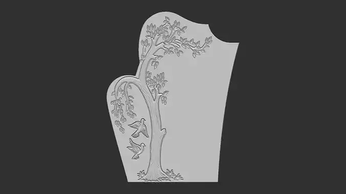 Tree Shaped Tombstone stl  for cnc Carving