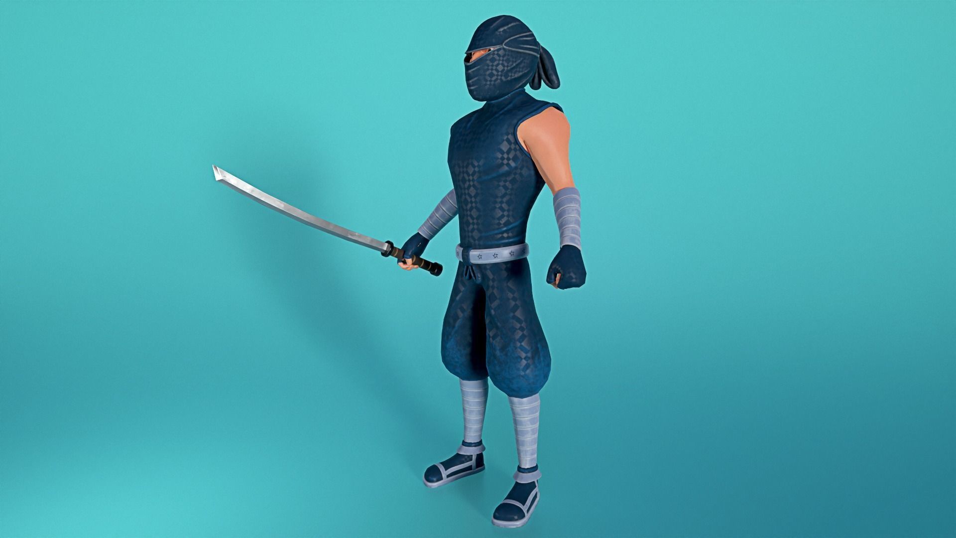 Ninja Ted Low-poly 3D model_5