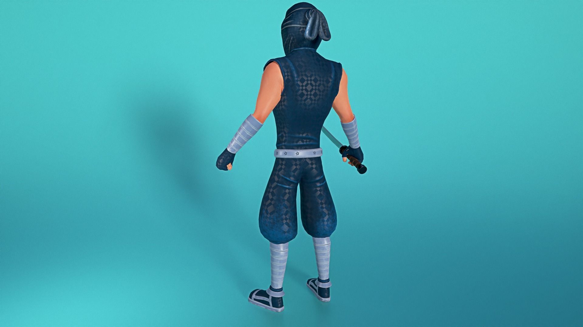 Ninja Ted Low-poly 3D model_4