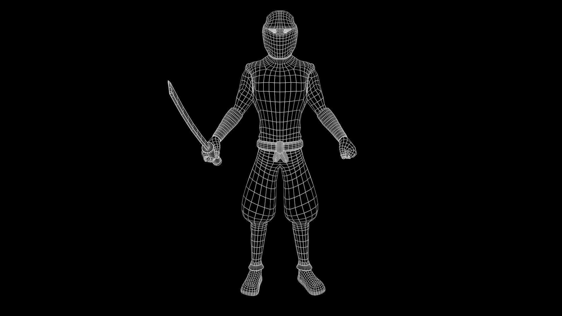 Ninja Ted Low-poly 3D model_7