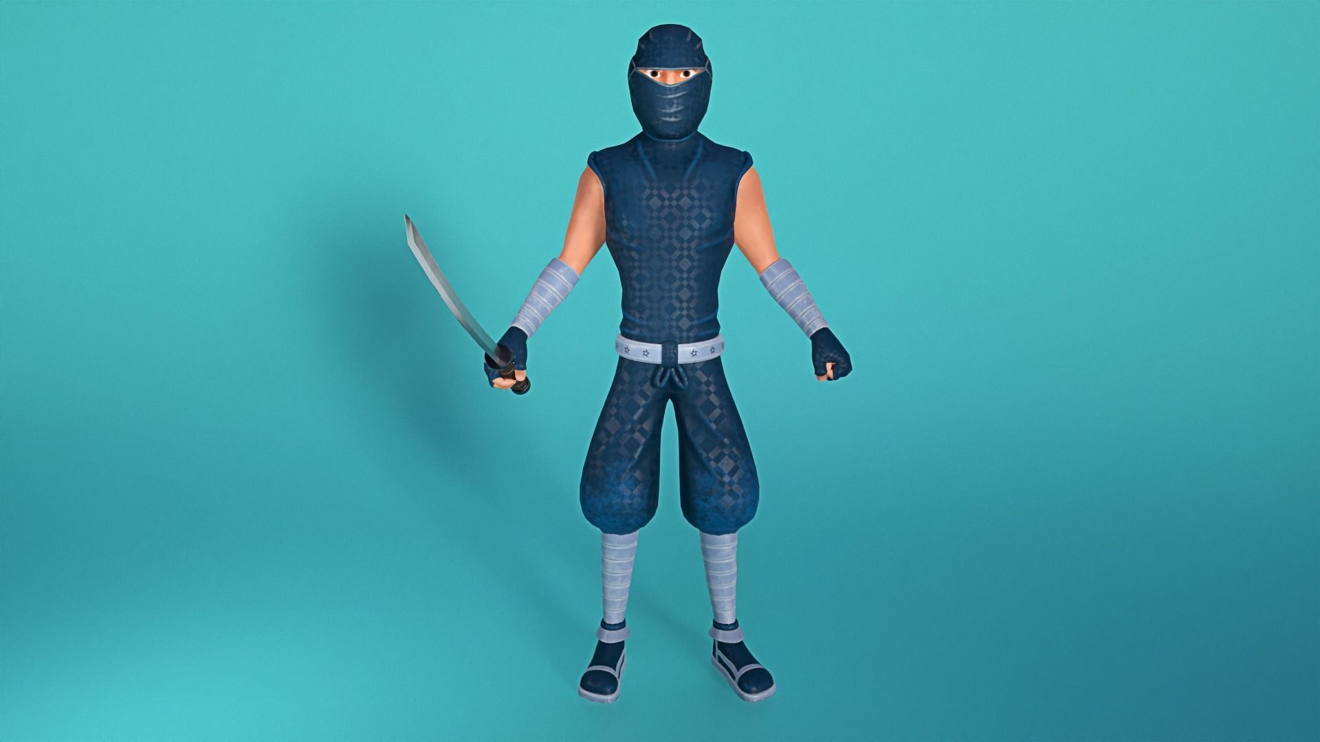 Ninja Ted Low-poly 3D model_2