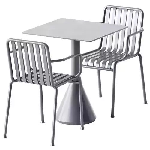 Palissade Cone Table S65 and Palissade Armchair by Hay