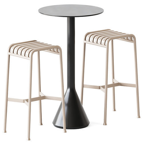 Palissade Cone Table D60 and Palissade Bar Stool by Hay