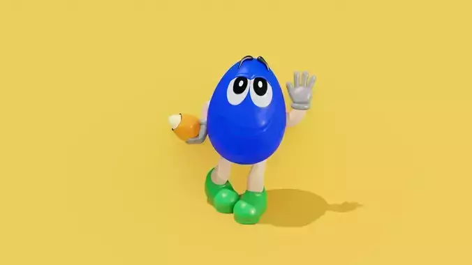 MandM s 3D model animated character Low-poly 3D model