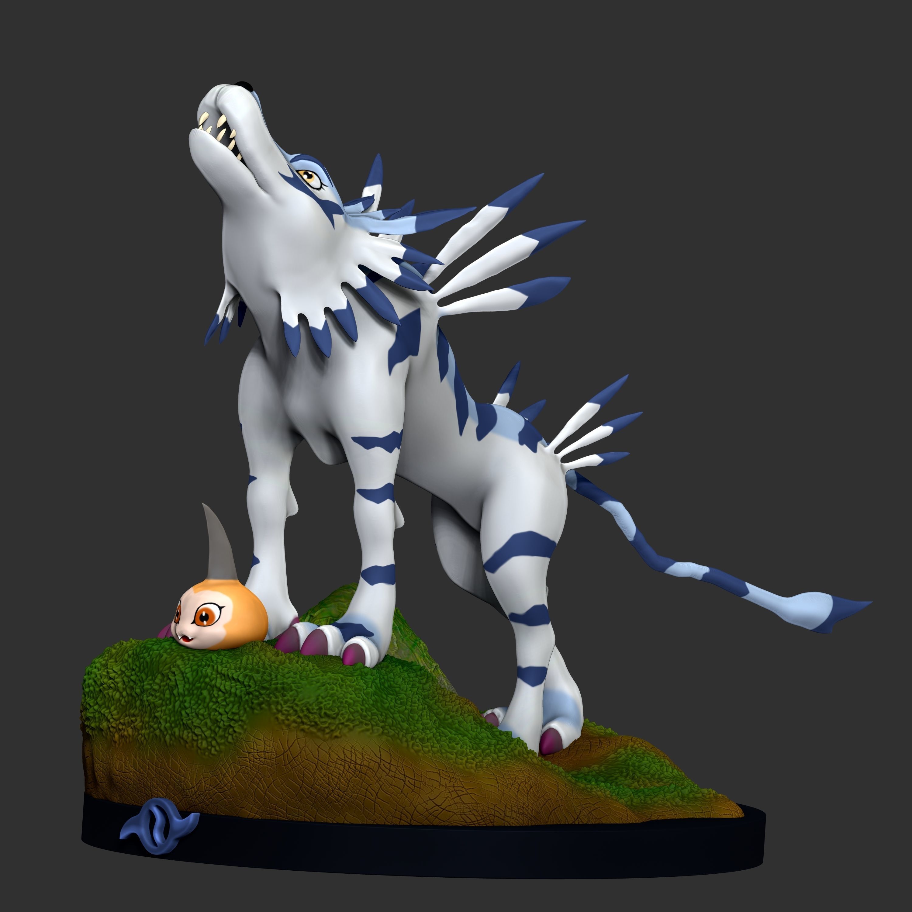Garurumon and Tsunomon 3D print model_3
