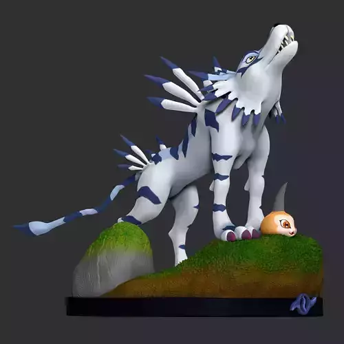 Garurumon and Tsunomon 3D print model